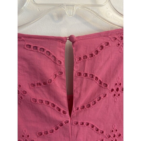 LANE BRYANT Classic Eyelet Mix Tee Women 20 Pink Gin Fizz SS Ruffle Cotton - Picture 8 of 13